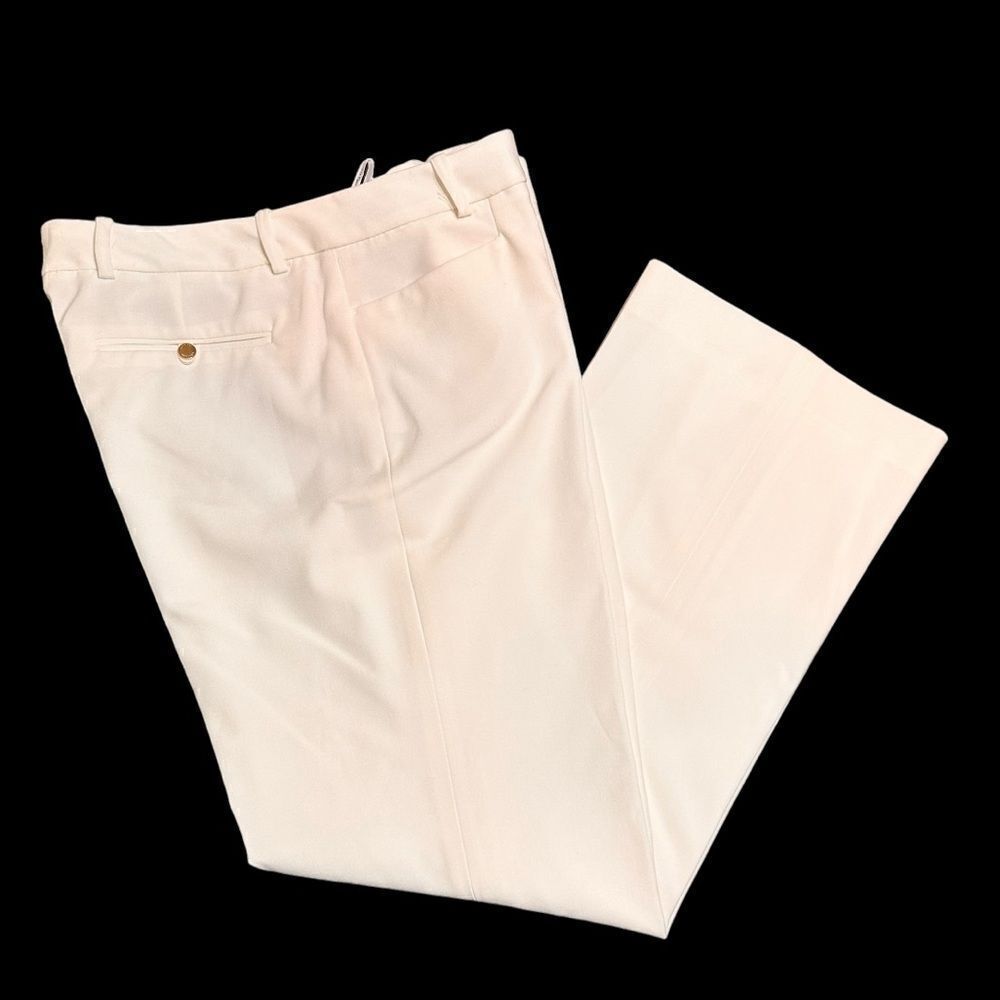Calvin Klein Wide leg fully lined high waist tailored ivory trousers size 10